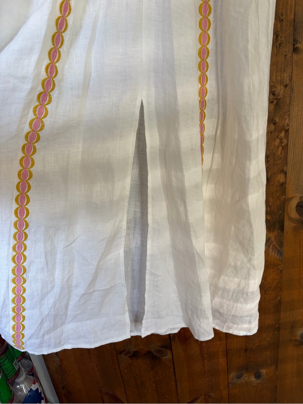 Boden Una Linen Embroidered Caftan Maxi Dress. Size: 8 - Picture 12 of 16